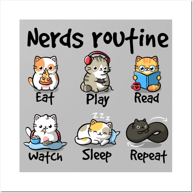 Nerds routine cat Wall Art by NemiMakeit